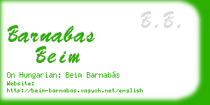 barnabas beim business card